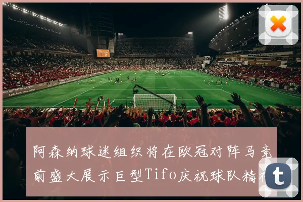 阿森纳球迷组织将在欧冠对阵马竞前盛大展示巨型Tifo庆祝球队精神